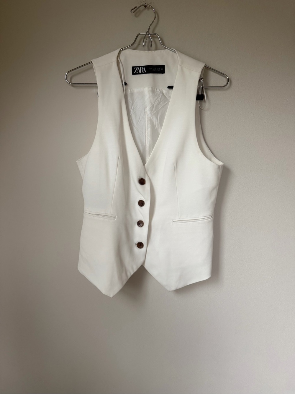 Zara White Vest s